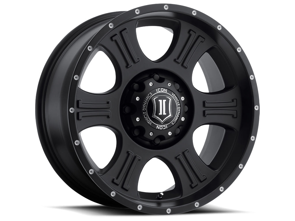 Shield 20 X 9 / 8 X 180 / 12MM / 5.5 Inch Back Space Satin Black, ICON Alloys