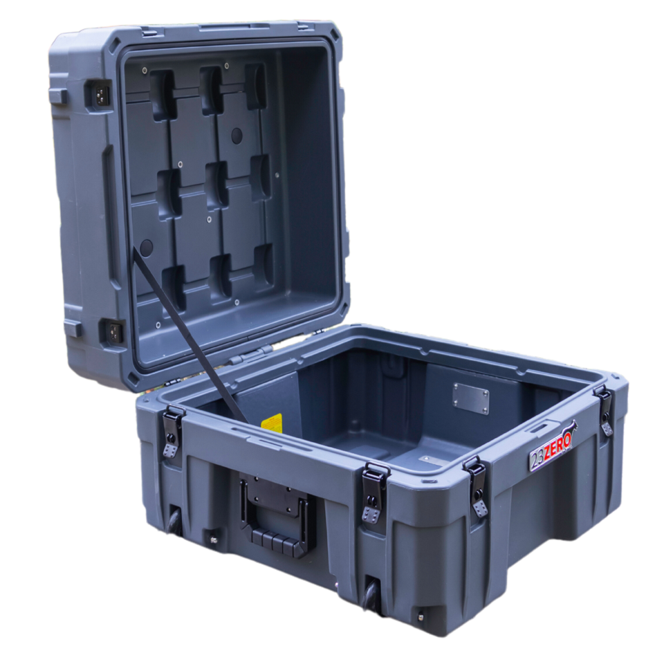 23Zero 132L Overland Gear Box Gray with wheels