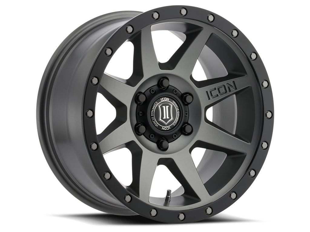 Rebound 17 X 8.5 / 5 X 5 / -6MM / 4.5 Inch Back Space Titanium, ICON Alloys