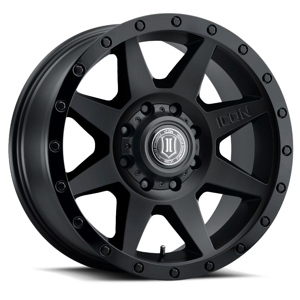 Rebound HD 17 X 8.5 / 8 X 6.5 13MM Offset 5.25 Inch Back Space Double Black, ICON Alloys