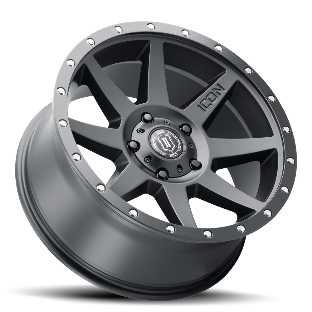 Rebound 20 X 9 / 6 X 5.5 0MM Offset 5 Inch Back Space Satin Black, ICON Alloys