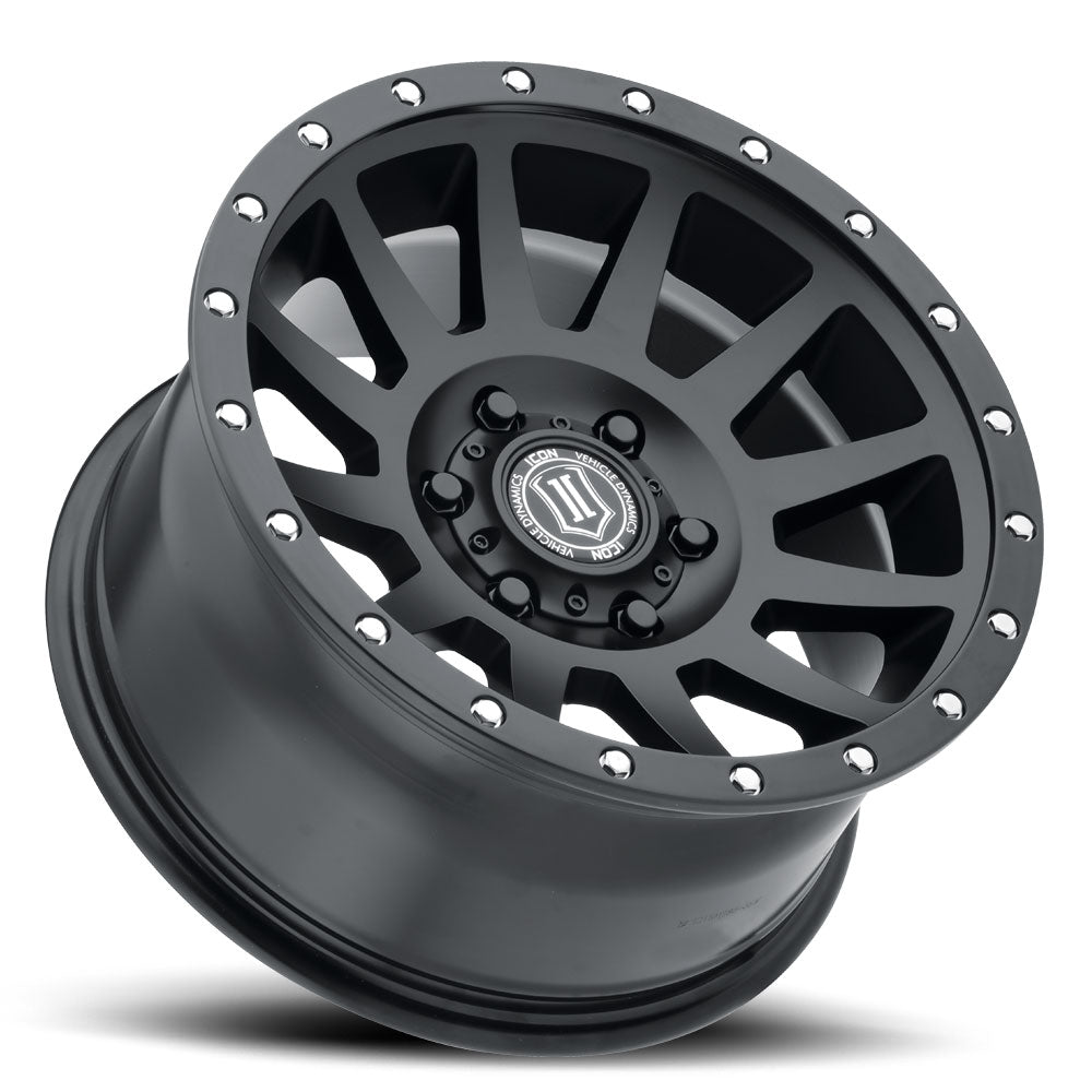 Compression 17 X 8.5 / 6 X 135 / 6MM / 5 Inch Back Space Satin Black, ICON Alloys