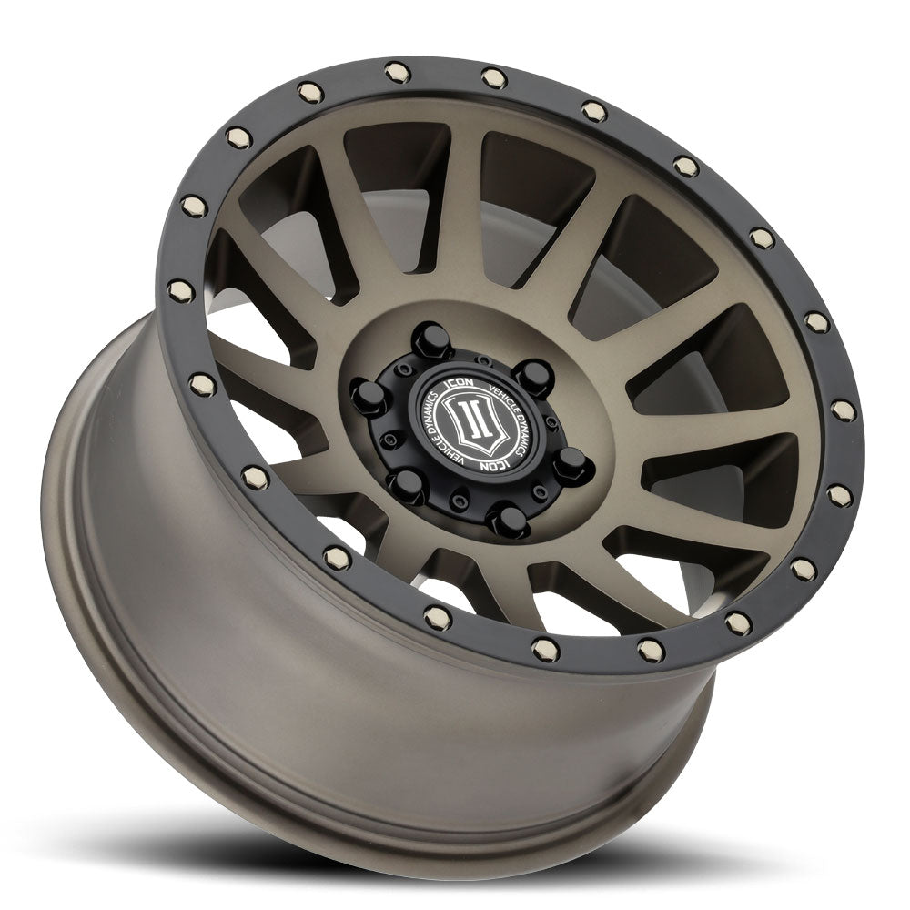 Compression 17 X 8.5 / 5 X 5 / -6MM / 4.5 Inch Back Space Bronze, ICON Alloys