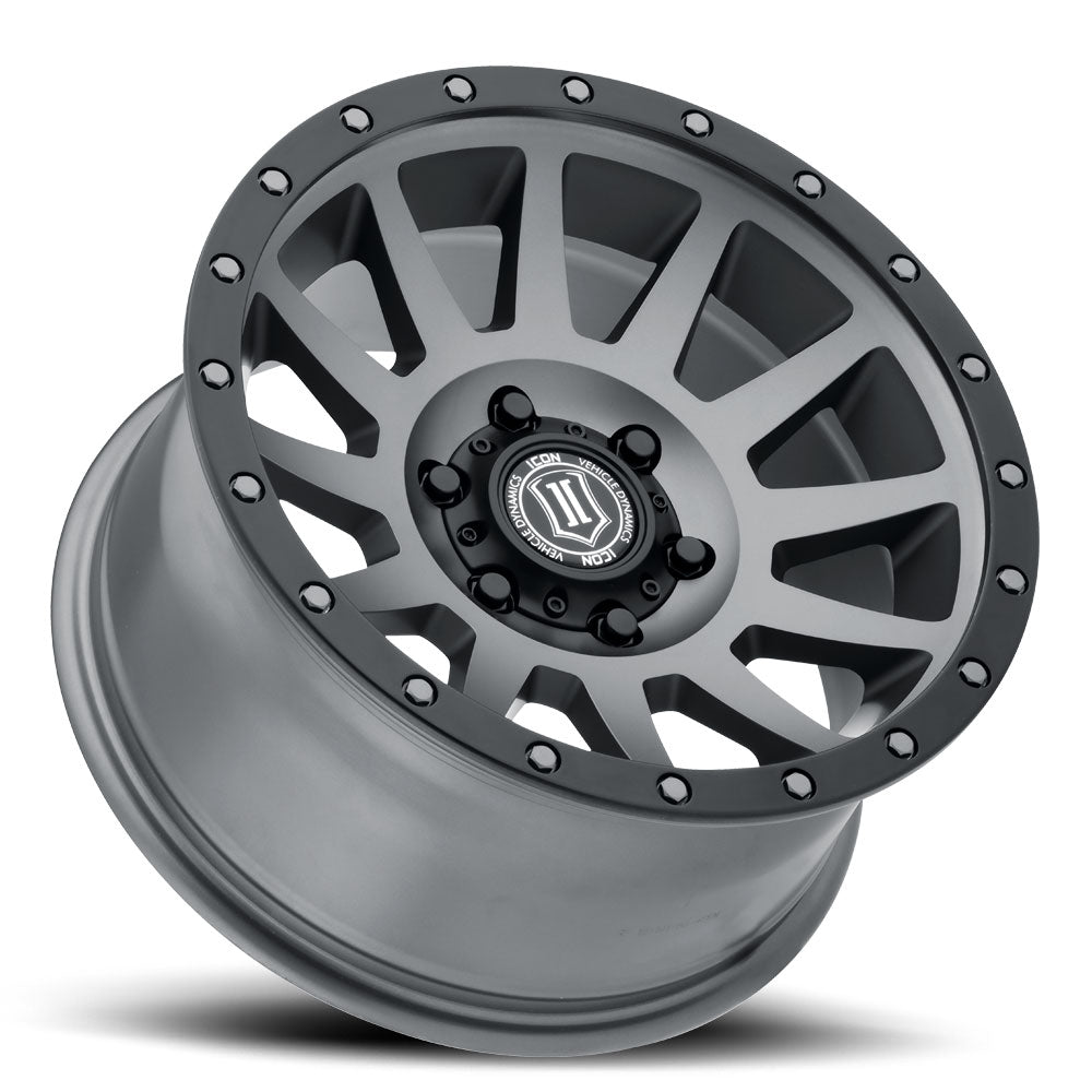 Compression 17 X 8.5 / 5 X 5 / -6MM / 4.5 Inch Back Space Titanium, ICON Alloys