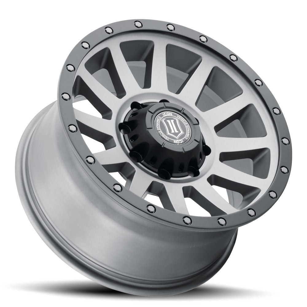 Compression HD 18 X 9 / 8 X 180 12MM Offset 5.5 Inch Backspace Titanium, ICON Alloys