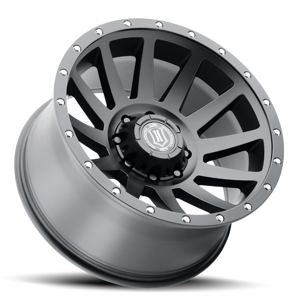 Compression 20 X 10 / 8 X 180 -19MM Offset 4.75 Inch Backspace Satin Black, ICON Alloys