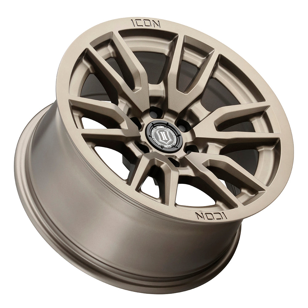 Vector 6 17 X 8.5 / 6 X 5.5 25MM Offset 5.75 Inch Back Space Bronze, ICON Alloys