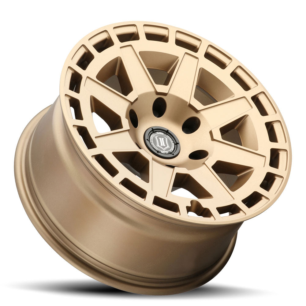 Compass 17 X 8.5 / 6X135 / 6MM / 5 Inch Back Space Satin Brass, ICON Alloys