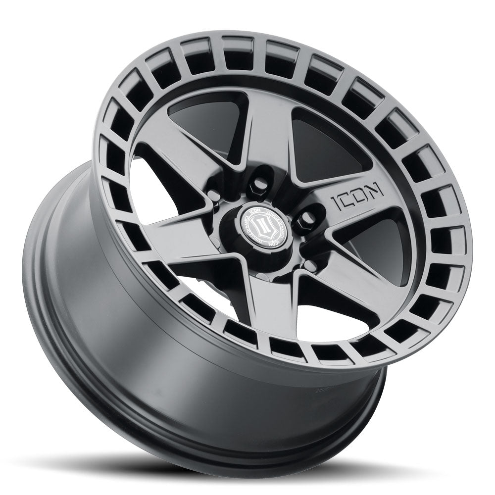 Raider 17 X 8.5 / 6 X 135 / 6 MM / 5 Inch Back Space Satin Black, ICON Alloys