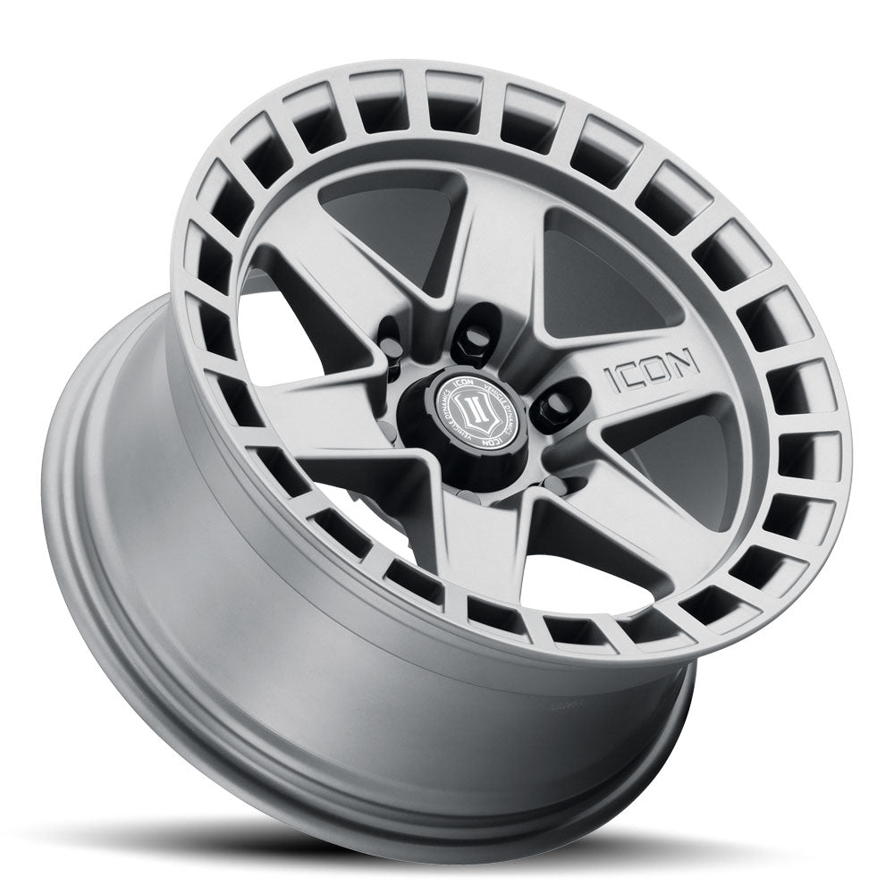 Raider 17 X 8.5 / 6 X 135 / 6 MM / 5 Inch Back Space Titanium, ICON Alloys