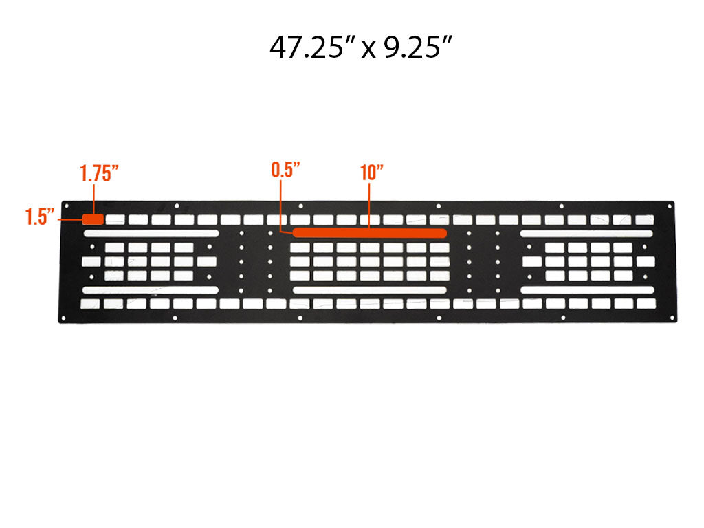 Cali Raised LED Roof Rack Mounted MOLLE Gear Panel