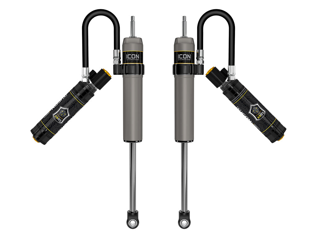 2017-2022 Ford Super Duty 4WD Front 2.5 Vs Remote Reservoir Shocks W/Cdev 7 Inch Lift Pair Icon Vehicle Dynamics