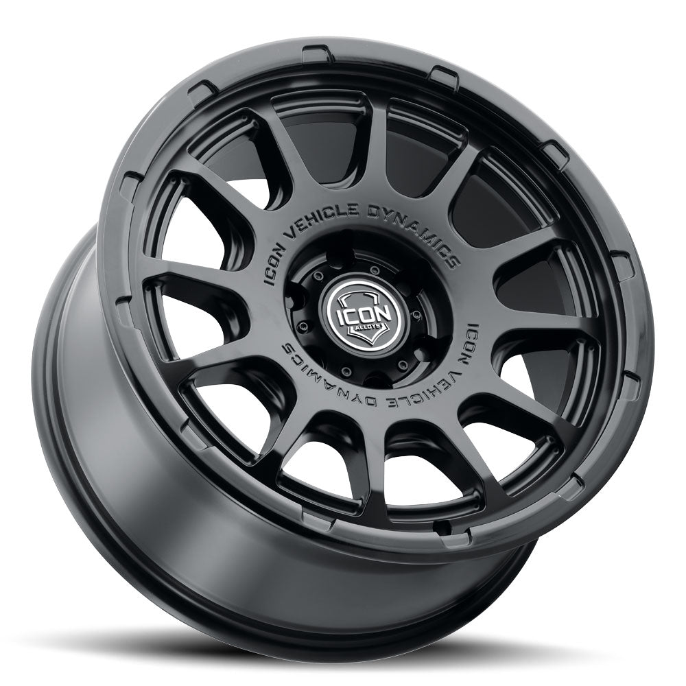 Rancho 20 X 9 / 6 X 135 16MM Offset 5.625 Inch Back Space Double Black, ICON Alloys