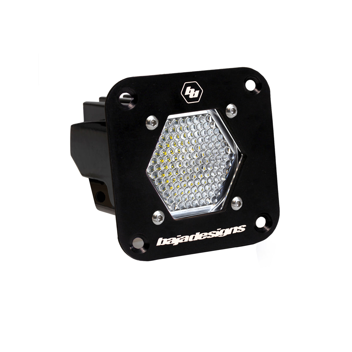 S1 Black Flush Mount LED Light Pod (Work/Scene; Clear)