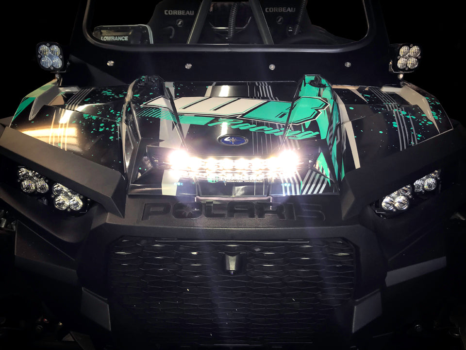 S8 10 Inch Hood Mount Kit - '16-18 RZR XP Turbo (Driving/Combo, Clear)