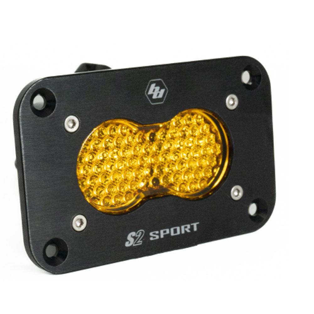 S2 Sport Black Flush Mount LED Light Pod (Work/Scene; Amber)