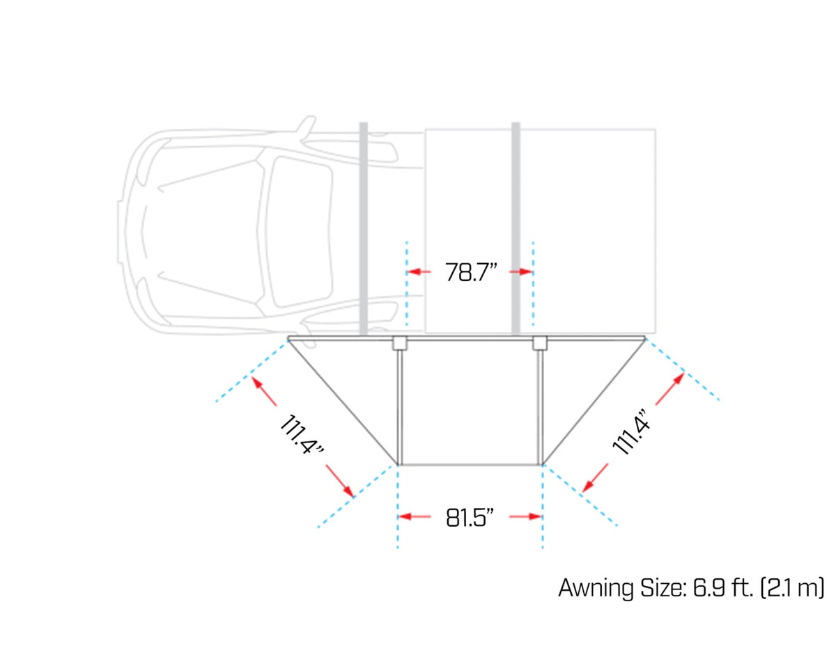DeltaWing 180vǬ8 Awning - 5.6 ft Freestanding Awning with LED Lights