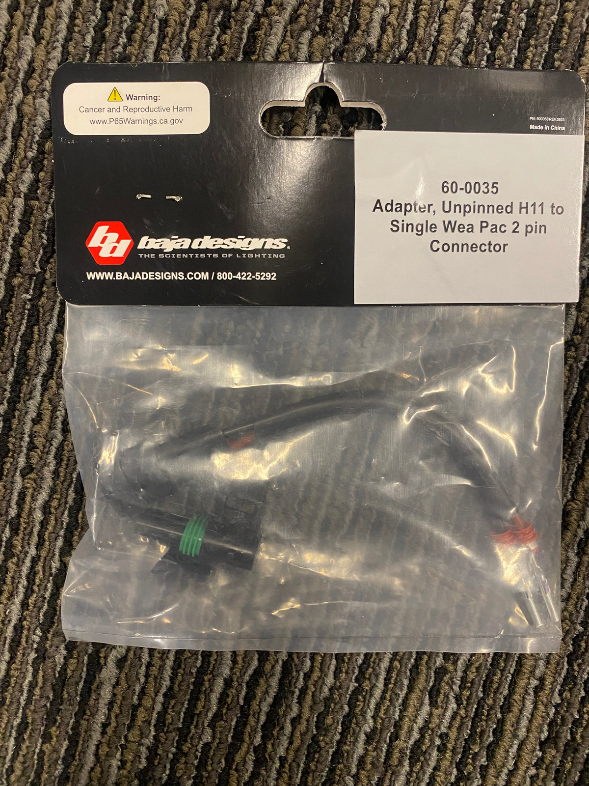 Baja Designs Adapter, Unpinned H11 to Single Weather Pack 2 pin Connector