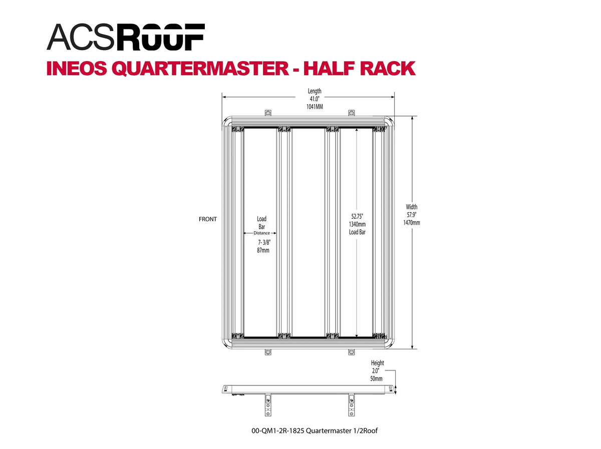 INEOS QUARTERMASTER - ACS ROOF HALF RACK 2024+
