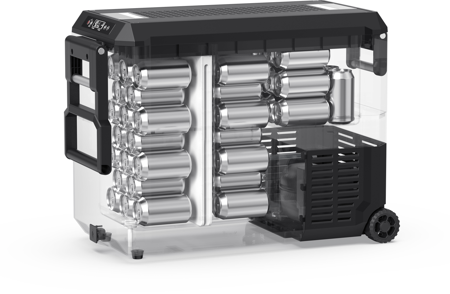 JP50 Pro Dual Zone Wheeled Portable Freezer With Cover - Silver | ICECO | 50 LT