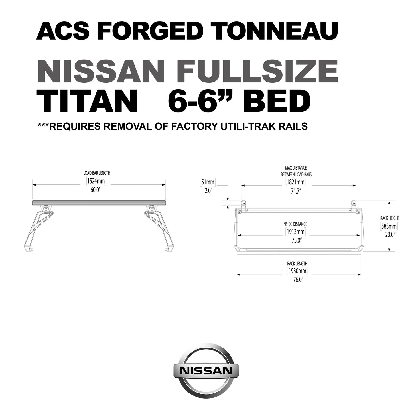 ACS FORGED TONNEAU - RACK ONLY - Nissan