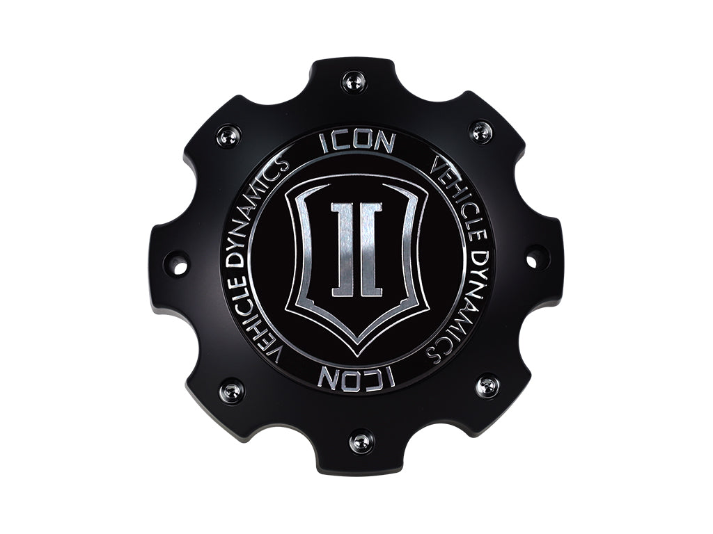 Shield/Alpha Center Cap 8X180 Black, ICON Alloys