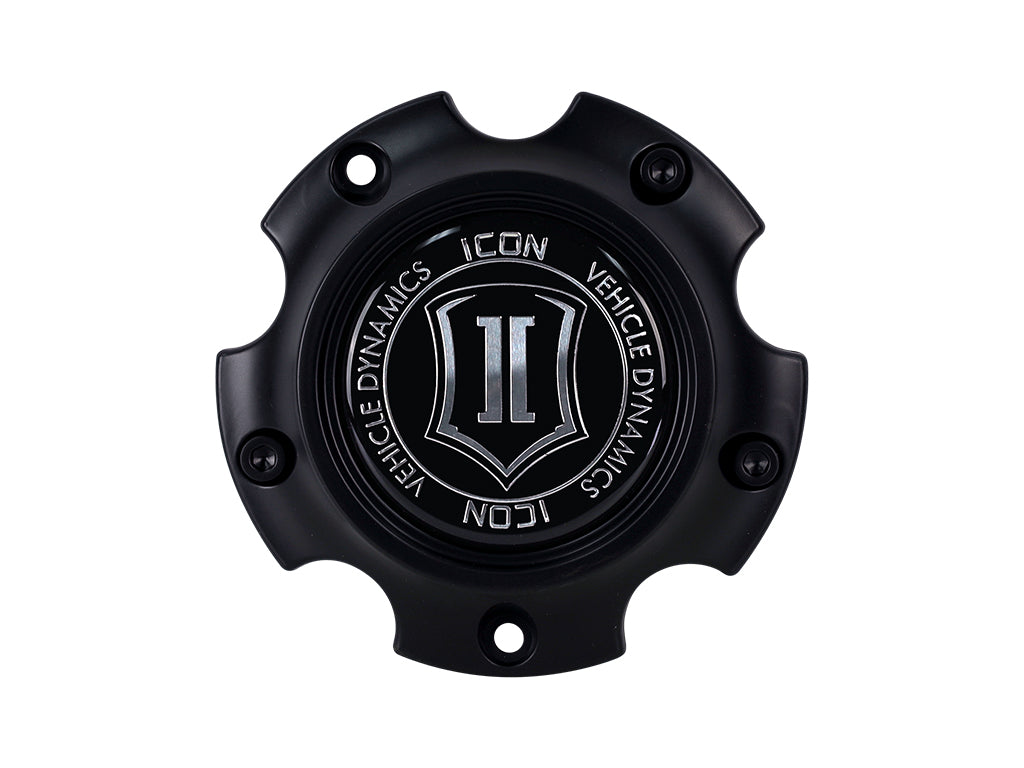 Rebound/Compression Low Pro Center Cap 5X5.5 Black, ICON Alloys