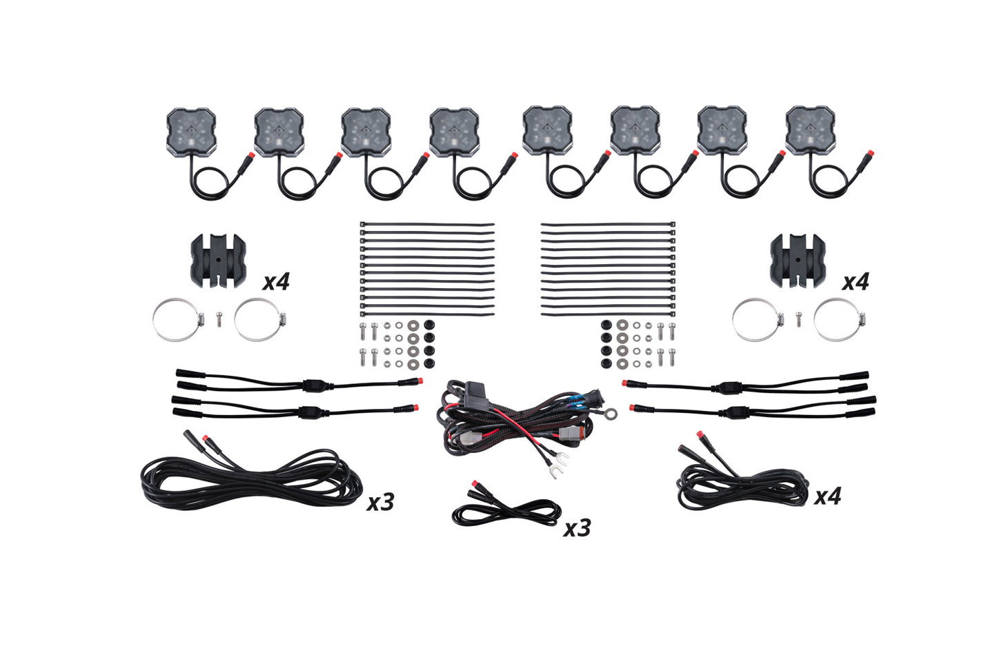 Stage Series SXS Rock Light Installer Kit RGBW M8 (8-pack)