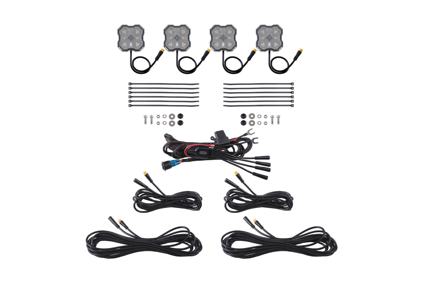 Rock Light Amber/White M8 4-Pack