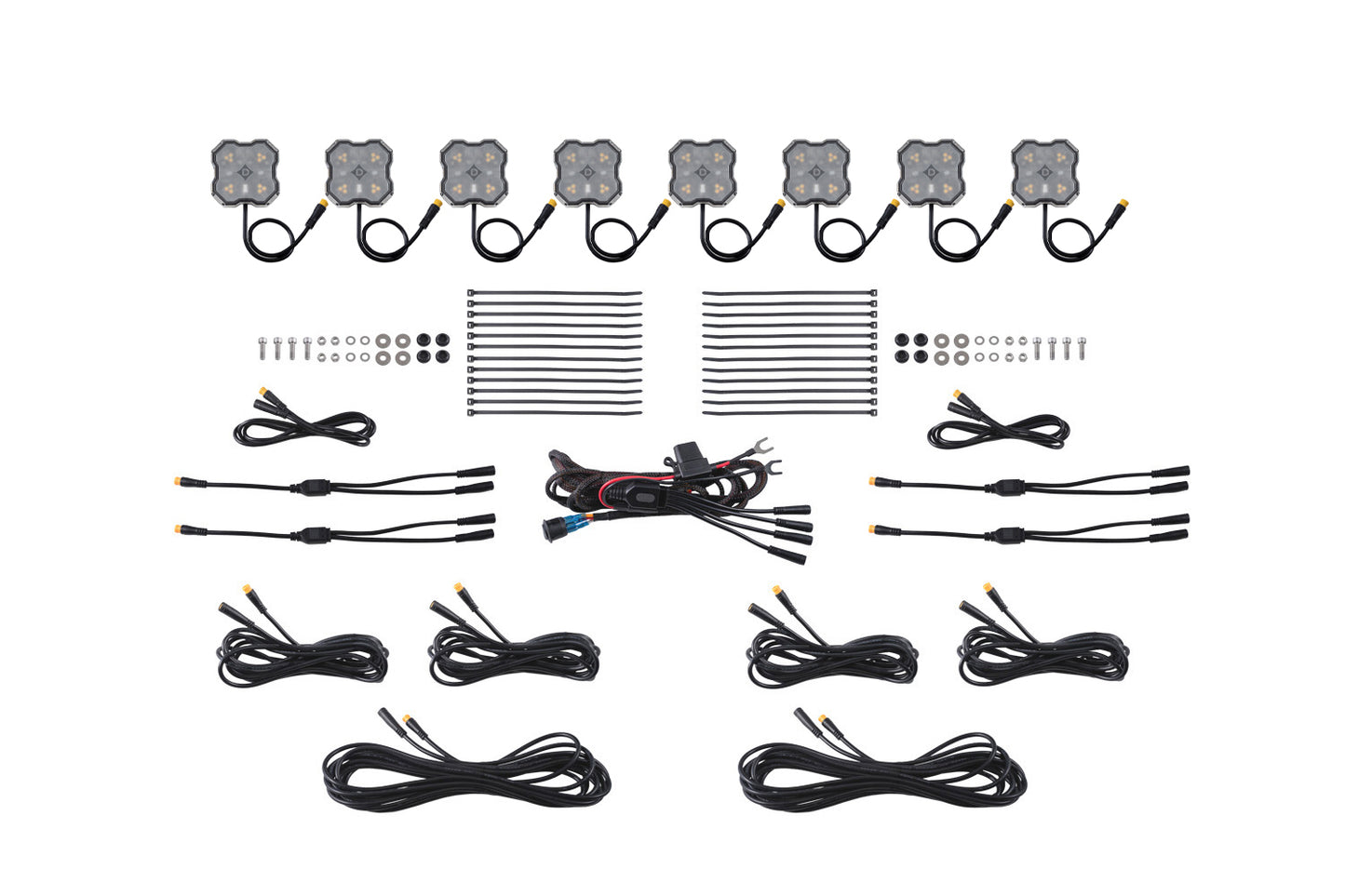 Rock Light Amber/White M8 8-Pack
