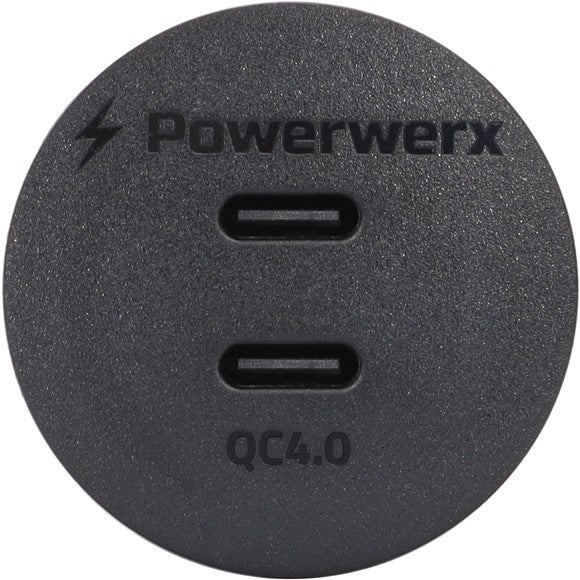 Powerwerx Panel Mount Dual USB Type C QC4.0 Fast Device Charger