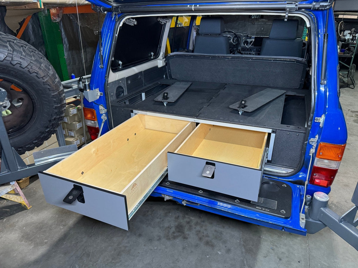 Toyota Land Cruiser 1980-1989 60 Series - Side x Side Drawer Module with Fitted Top Plate - 41 3/8"W x 9-1/2"H x 40"D