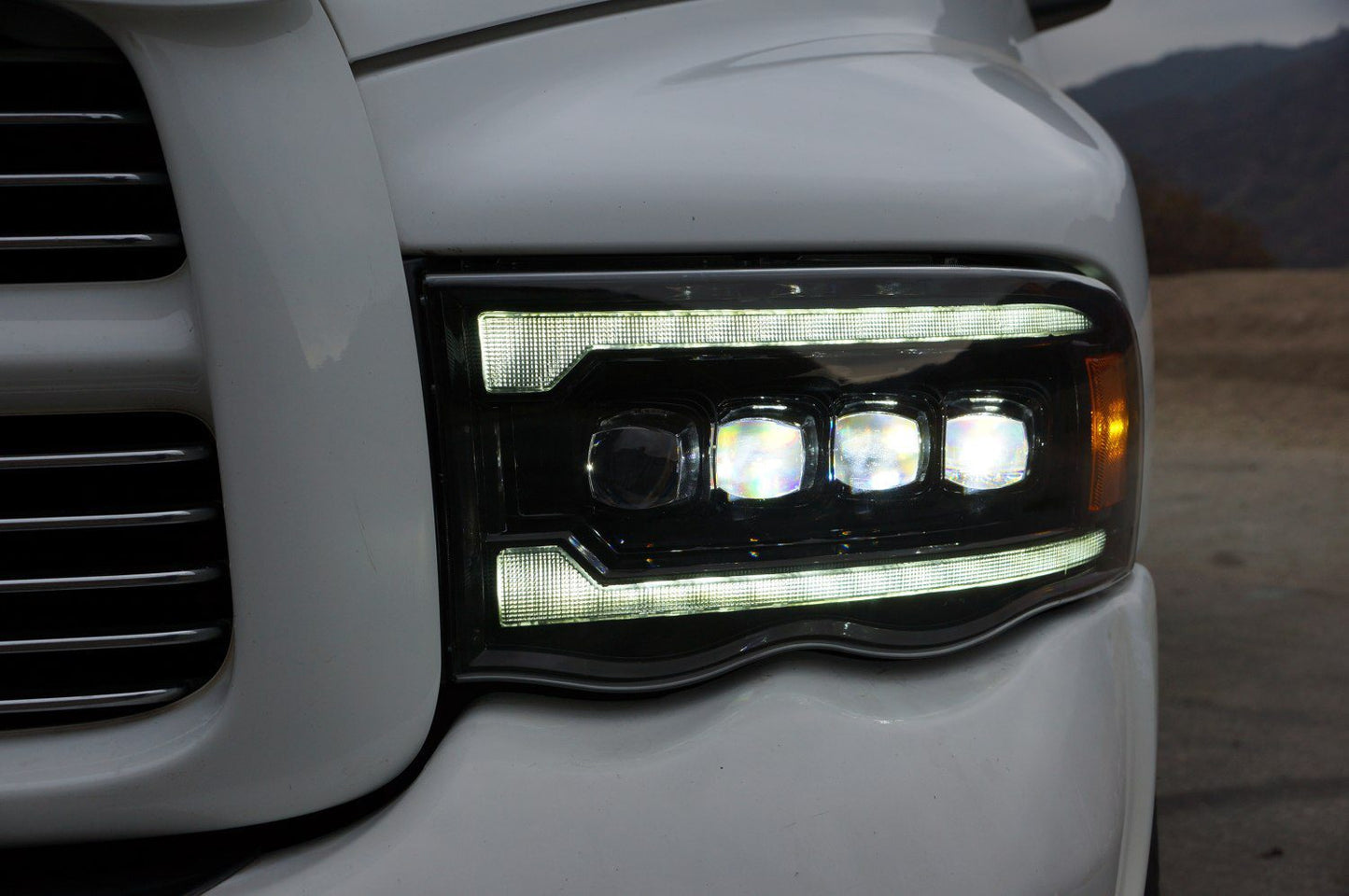 02-05 Dodge Ram NOVA-Series LED Projector Headlights Black | AlphaRex