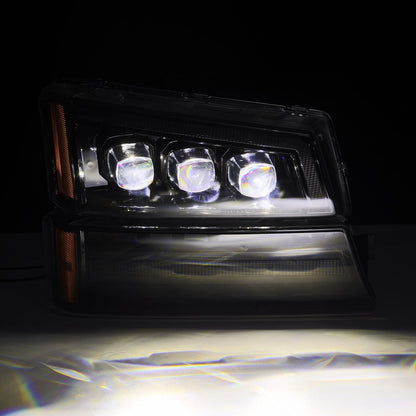 03-06 Chevrolet Silverado/02-06 Avalanche (without body cladding) NOVA-Series LED Projector Headlights Alpha-Black | AlphaRex