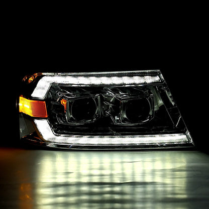 04-08 Ford F150 / 06-08 Lincoln Mark LT LUXX-Series LED Projector Headlights Chrome | AlphaRex