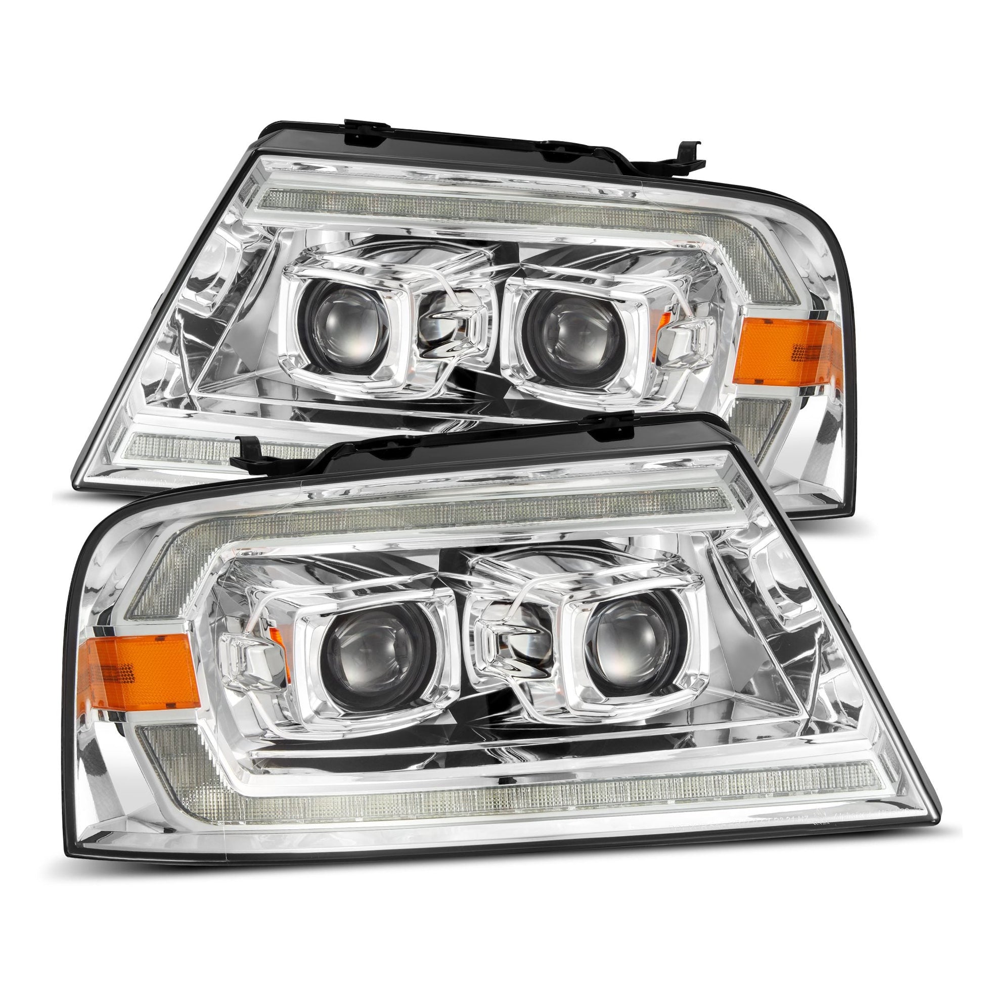 04-08 Ford F150 / 06-08 Lincoln Mark LT LUXX-Series LED Projector Headlights Chrome | AlphaRex