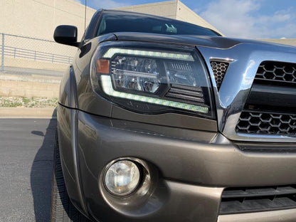 05-11 Toyota Tacoma LUXX-Series LED Crystal Headlights Alpha-Black | AlphaRex
