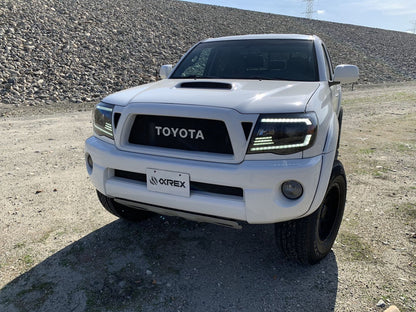 05-11 Toyota Tacoma PRO-Series Halogen Projector Headlights Alpha-Black | AlphaRex