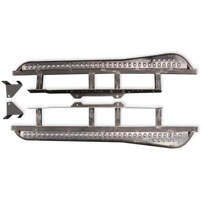 Rock Sliders | 05-15 Tacoma - 20 degree slider with top tread plate, bare metal