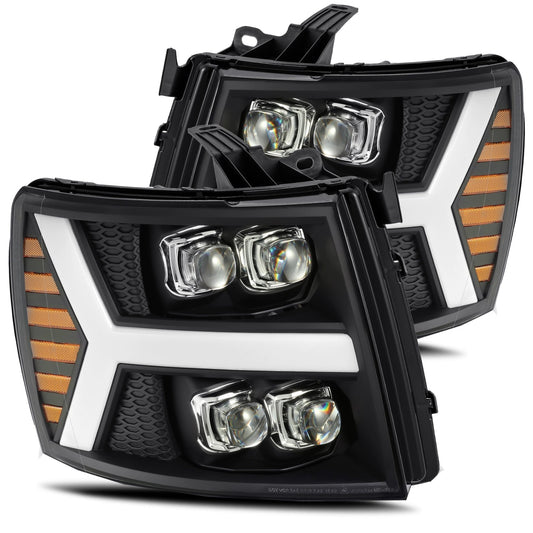 07-13 Chevrolet Silverado NOVA-Series LED Projector Headlights Black | AlphaRex