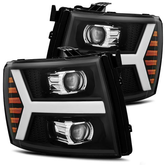 07-13 Chevrolet Silverado PRO-Series Halogen Projector Headlights Black | AlphaRex