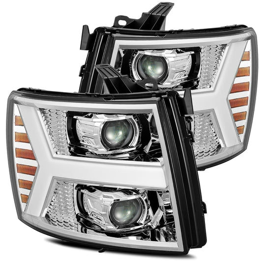 07-13 Chevrolet Silverado PRO-Series Halogen Projector Headlights Chrome | AlphaRex