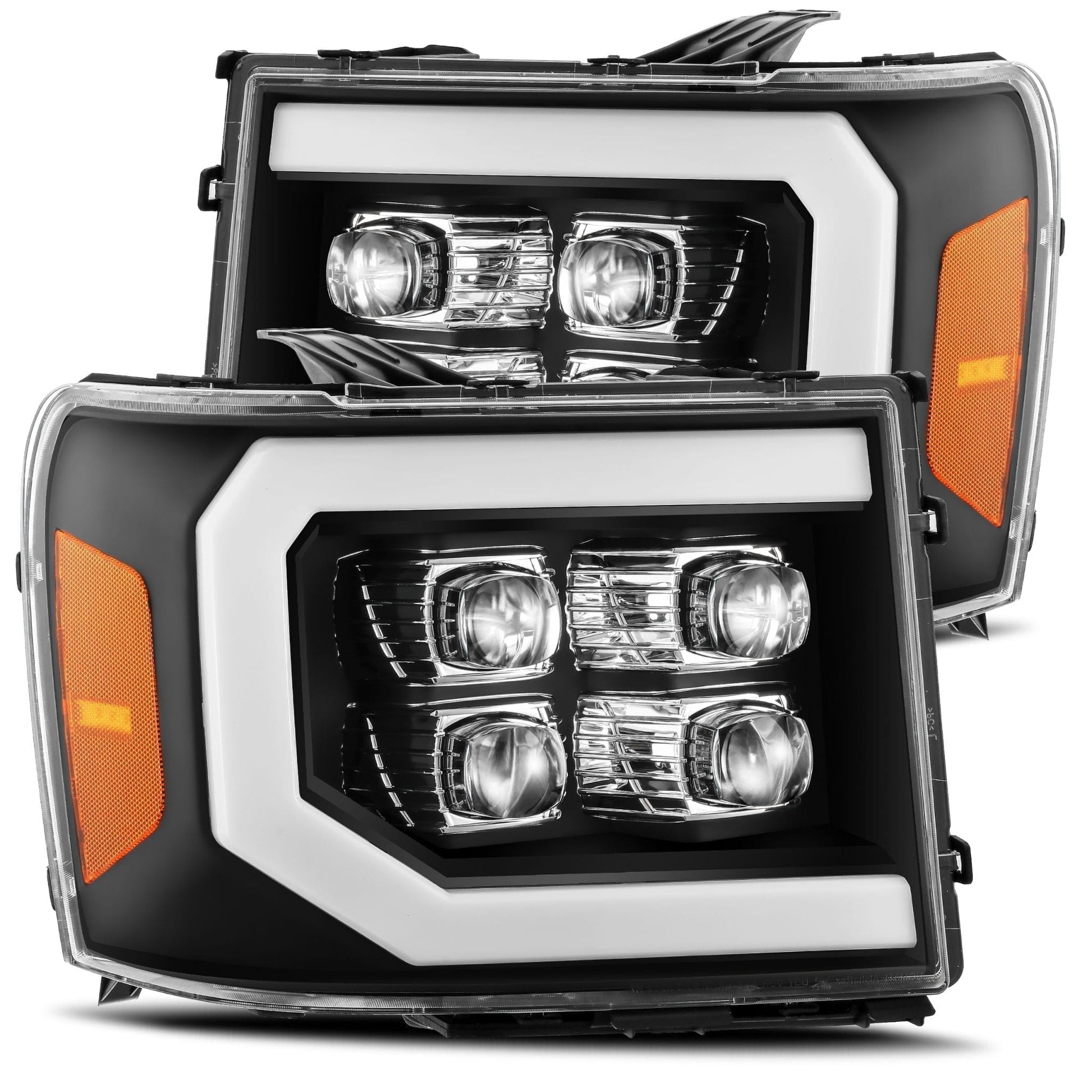 07-13 GMC Sierra NOVA-Series LED Projector Headlights Black | AlphaRex