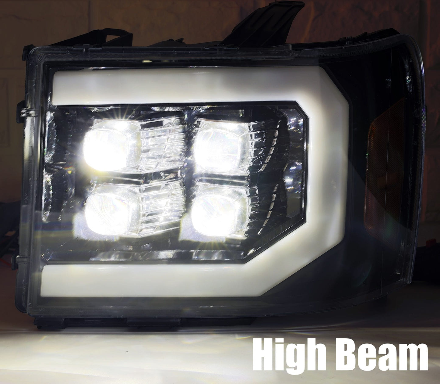 07-13 GMC Sierra NOVA-Series LED Projector Headlights Black | AlphaRex