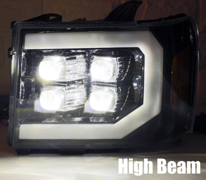 07-13 GMC Sierra NOVA-Series LED Projector Headlights Black | AlphaRex