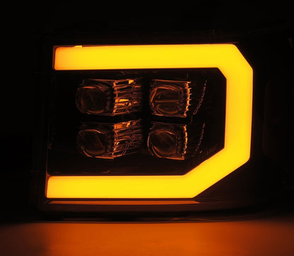 07-13 GMC Sierra NOVA-Series LED Projector Headlights Chrome | AlphaRex