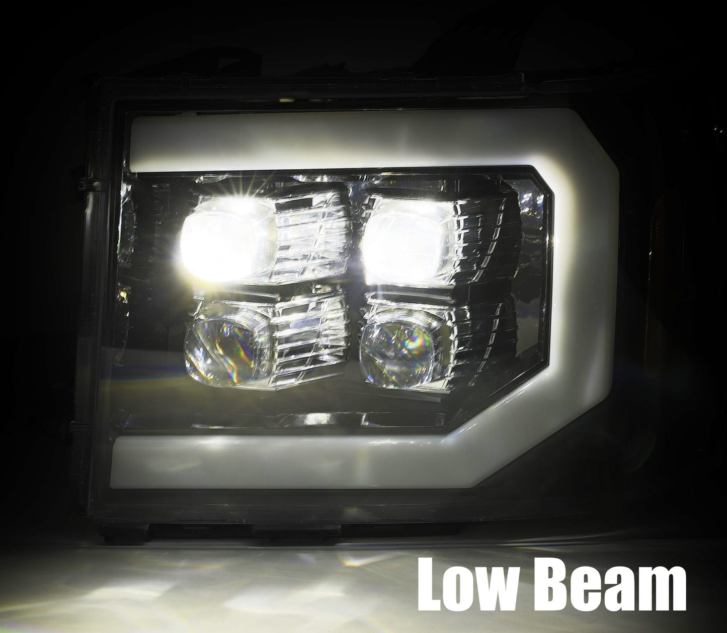 07-13 GMC Sierra NOVA-Series LED Projector Headlights Jet Black | AlphaRex