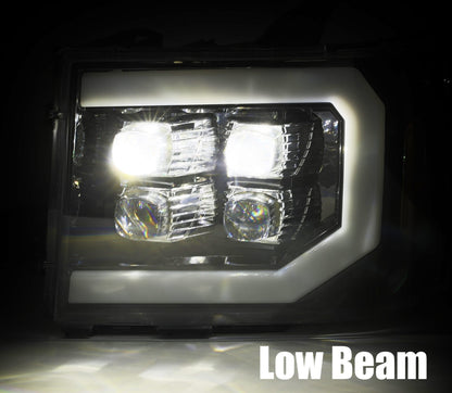 07-13 GMC Sierra NOVA-Series LED Projector Headlights Jet Black | AlphaRex