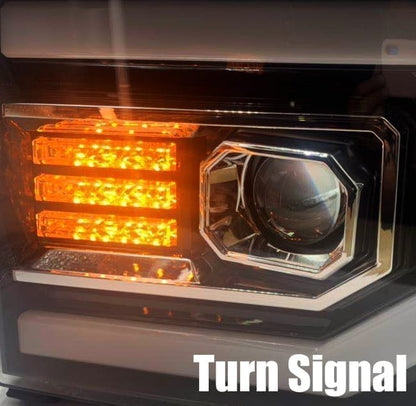 07-13 GMC Sierra PRO-Series Halogen Projector Headlights Jet Black | AlphaRex