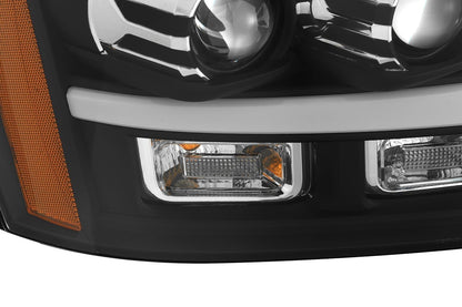 07-14 Chevrolet Tahoe/Suburban/07-13 Avalanche LUXX-Series LED Projector Headlights Black | AlphaRex
